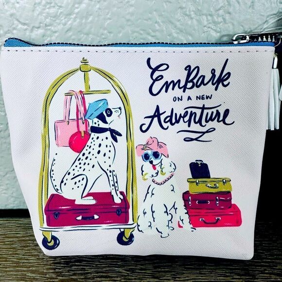 Travel Dogs Embark on a New Adventure Zipper Makeup Bag Pouch - Picture 1 of 3